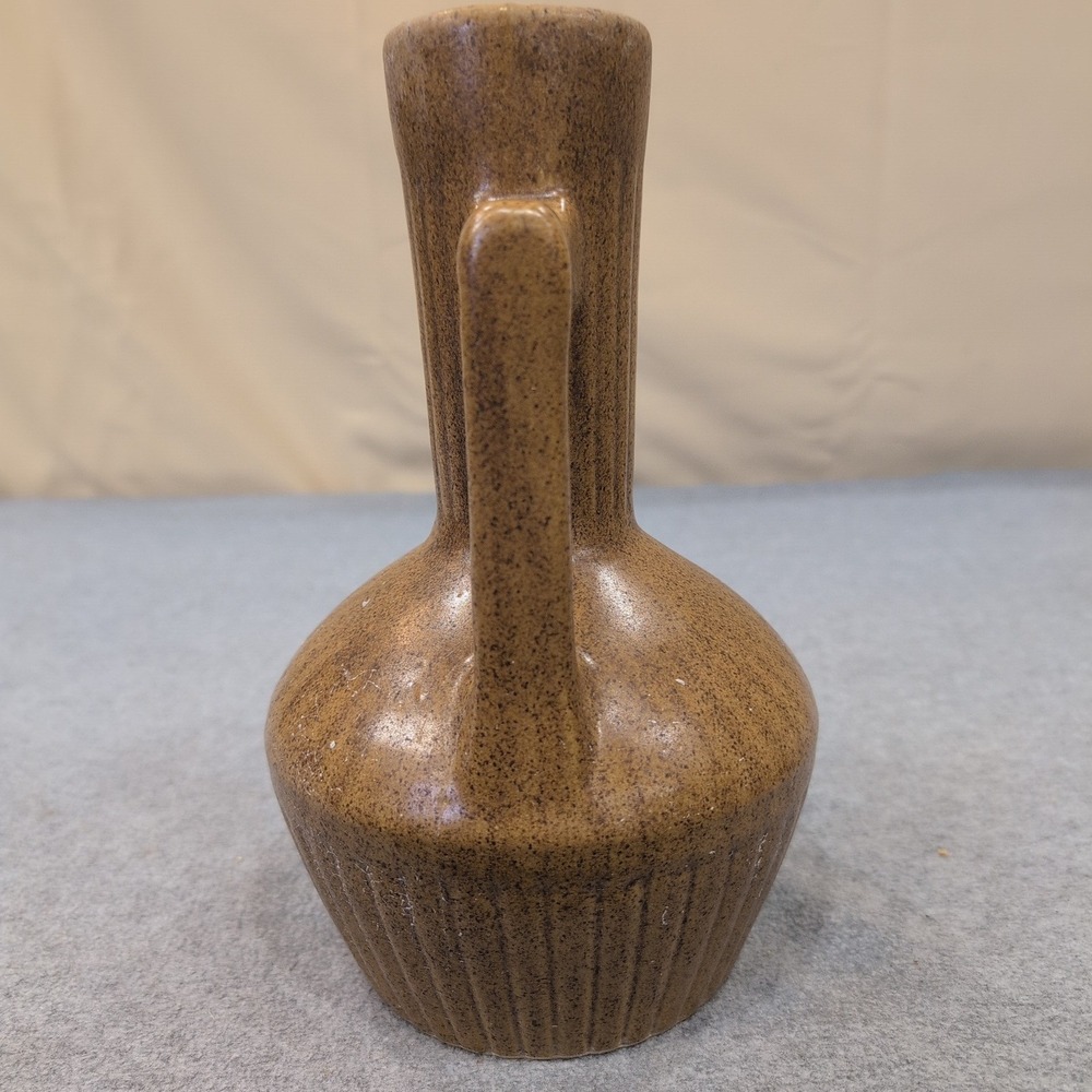 Vintage Monmouth Pottery‎ Brown Speckled Stoneware Pitcher Maple Leaf USA - Picture 7 of 10